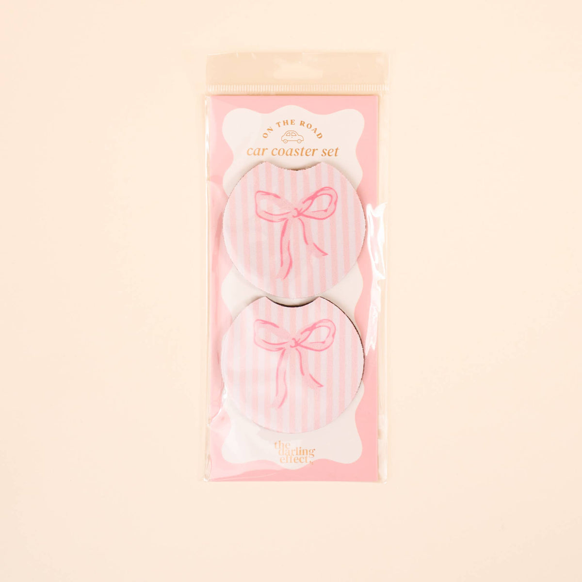 On the Road Car Coaster Set–Bow Pink
