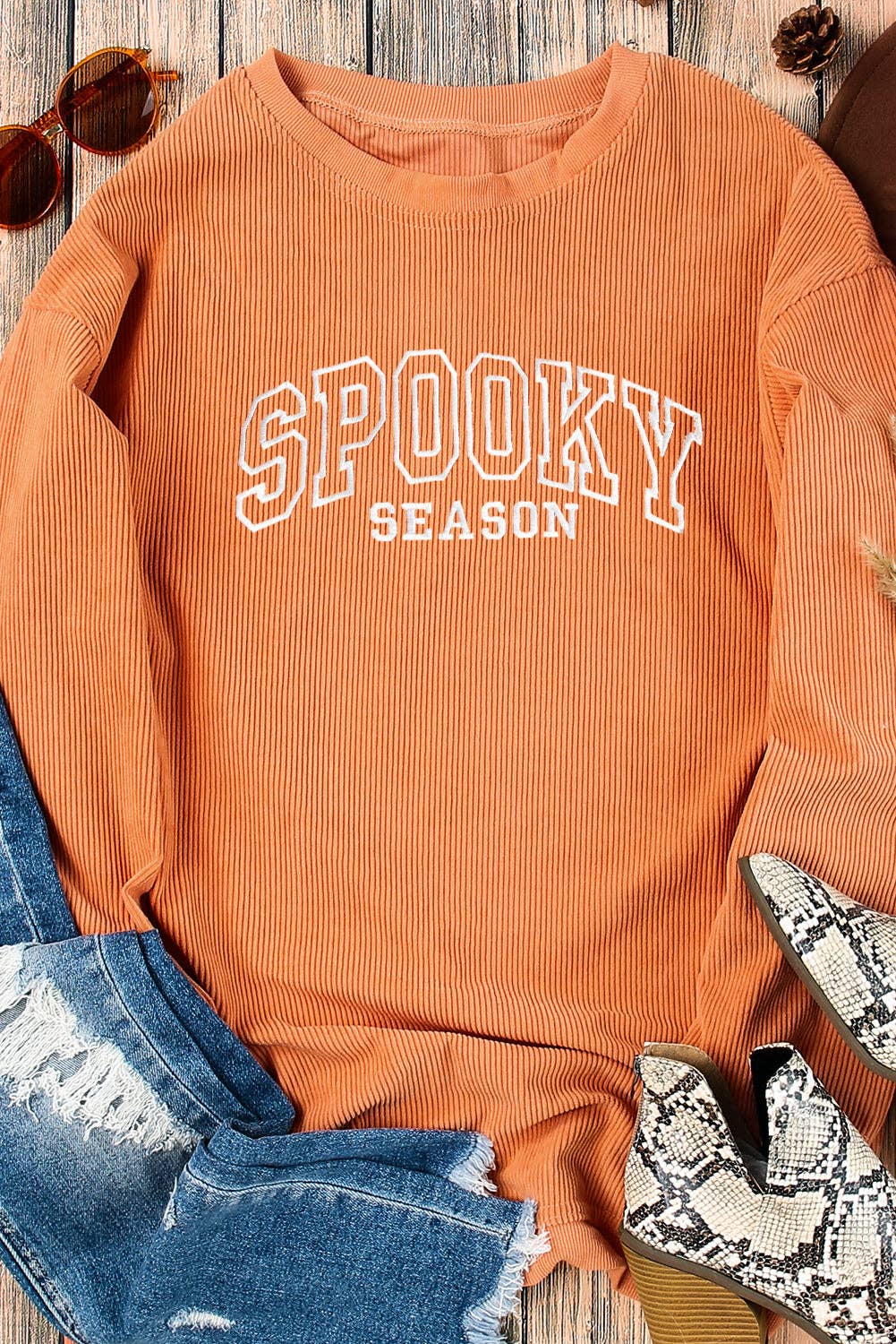 SPOOKY SEASON Twisted Ribbed Sweatshirt