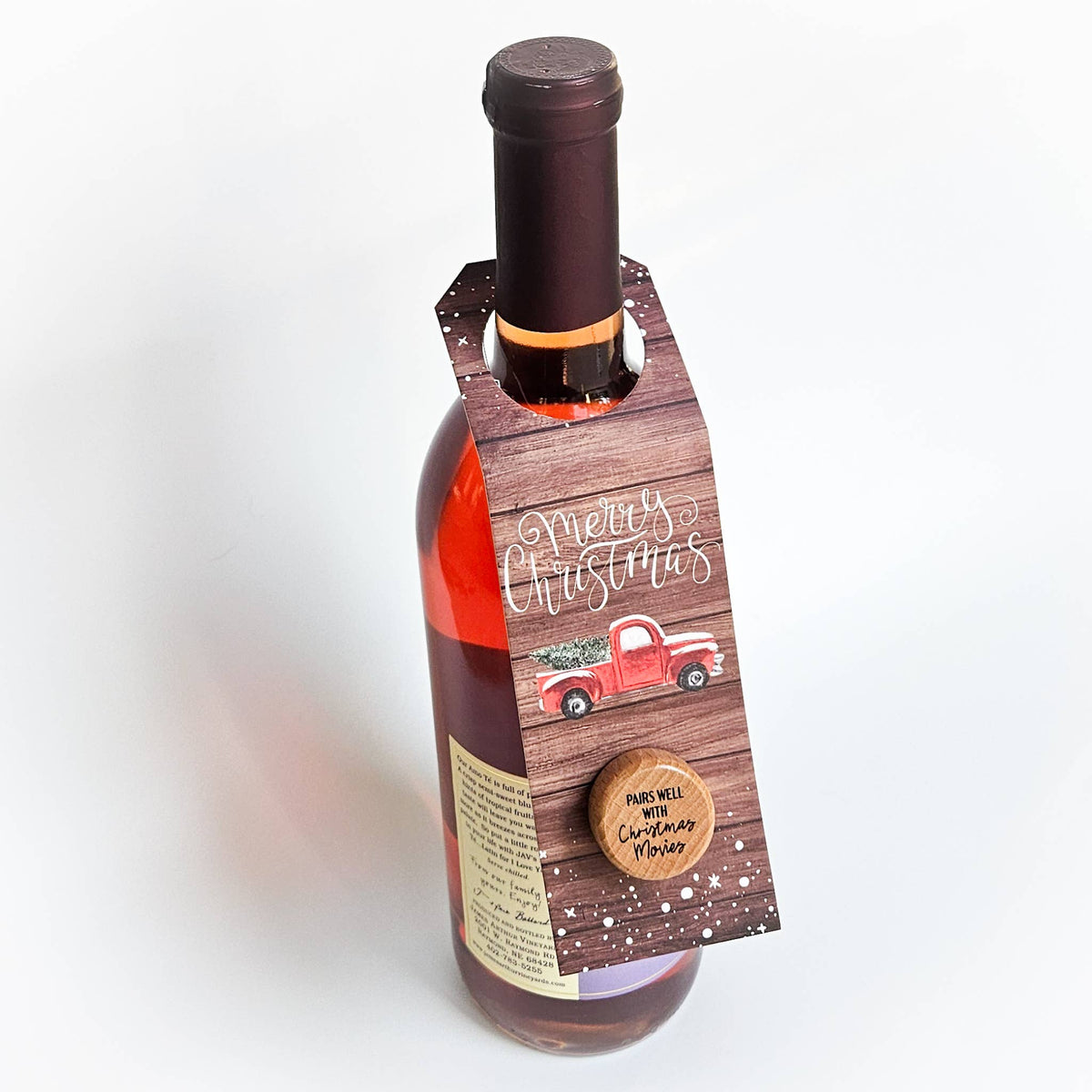 Christmas Wine Bottle Gift Tag & Stopper