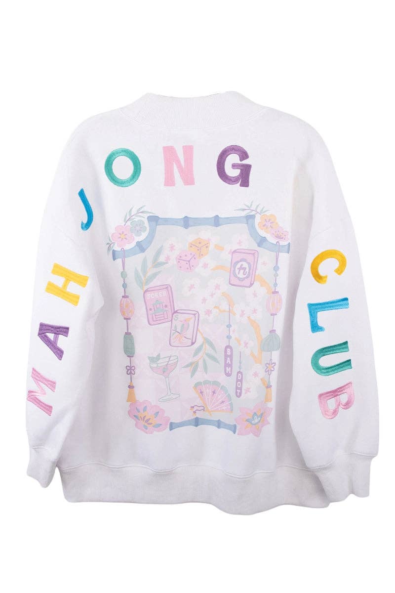 Mahjong Club Mockneck Sweatshirt Women