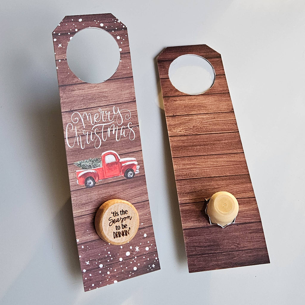 Christmas Wine Bottle Gift Tag & Stopper