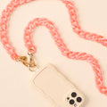 Hold the Phone Crossbody Chain-Marble Bubblegum