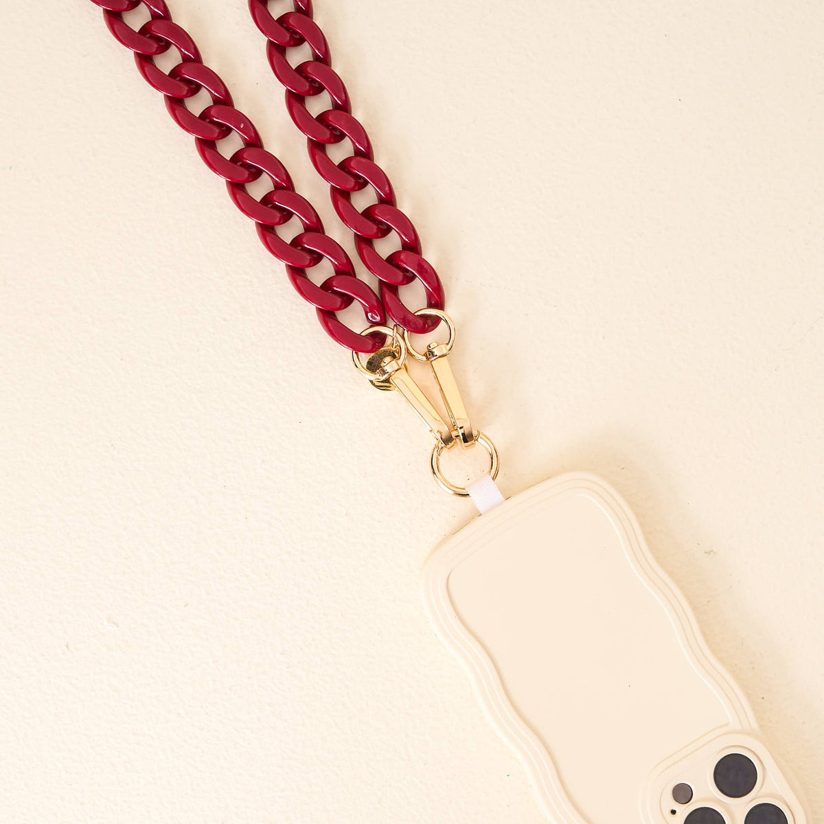 Hold the Phone Crossbody Chain-Burgundy