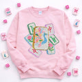 Mahjong Sequins Patch Sweatshirt