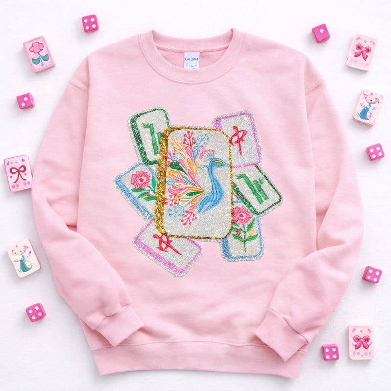 Mahjong Sequins Patch Sweatshirt