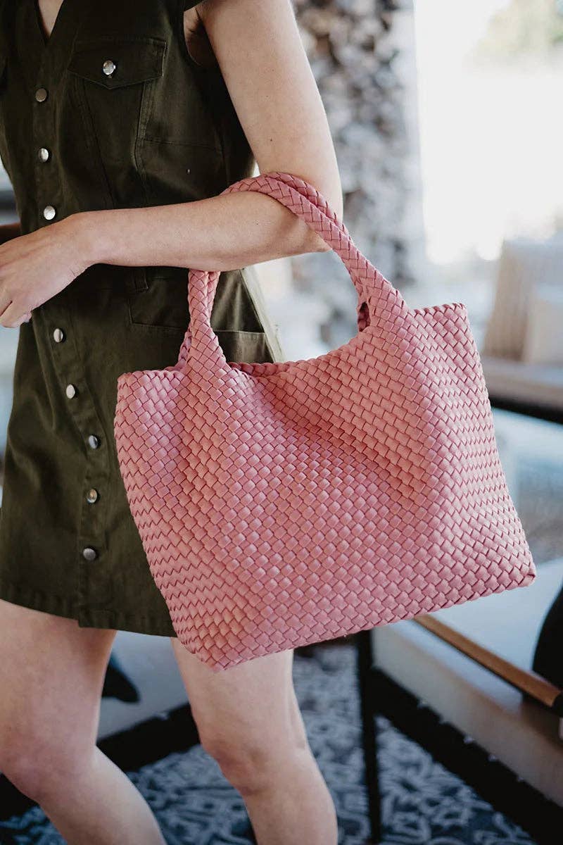 Blush Large Woven Tote