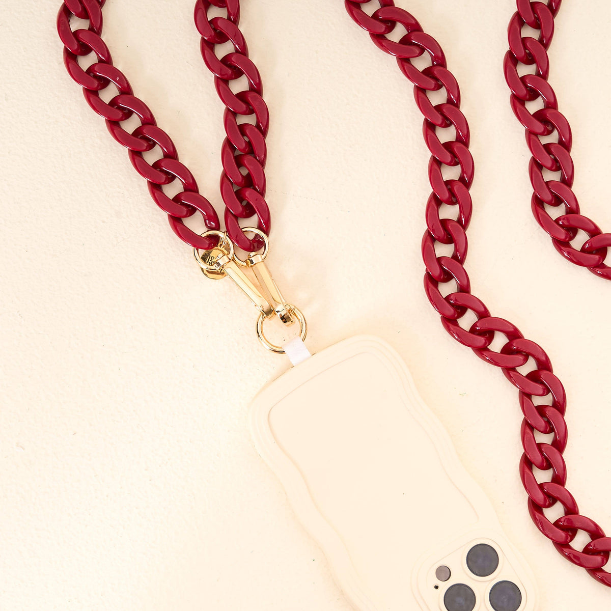 Hold the Phone Crossbody Chain-Burgundy