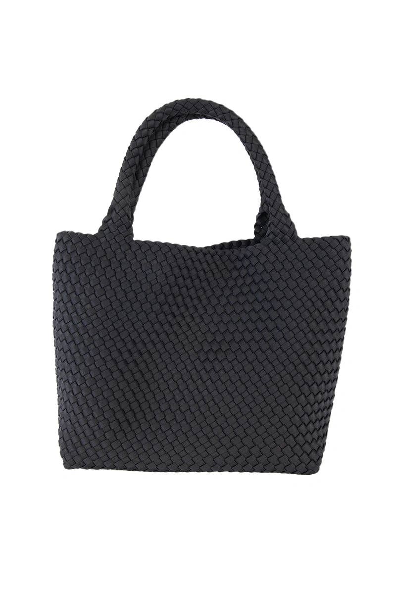 Black Woven Tote Bag