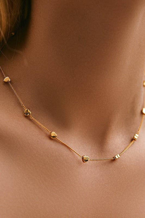 18K STAINLESS STEEL TARNISH FREE HEART NECKLACE | 40NK9518: GOLD