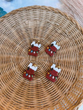 Dog Christmas House Polymer Clay Earrings | classic movies