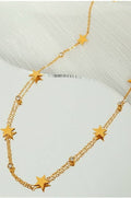 18K STAINLESS STEEL TARNISH FREE STAR NECKLACE | 40NK9513: GOLD