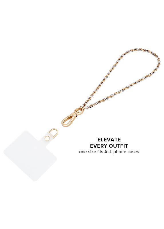 Two-Tone Gold & Silver Rope Chain Phone Charm