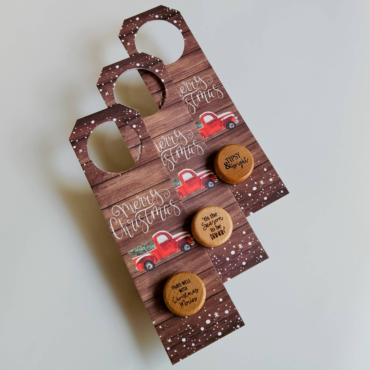 Christmas Wine Bottle Gift Tag & Stopper