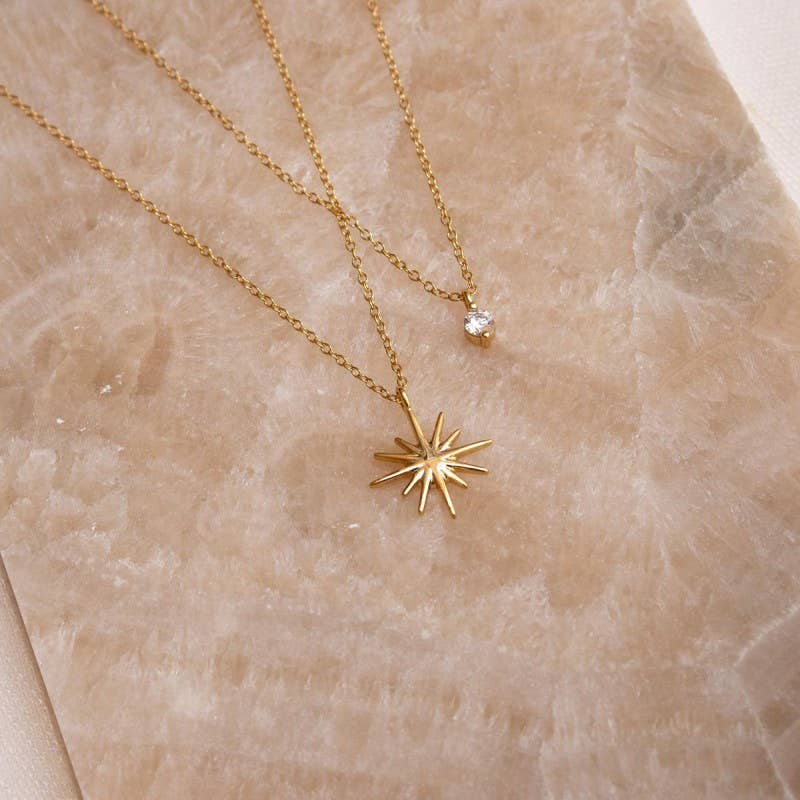 18K STAINLESS STEEL TARNISH FREE LAYERED NECKLACE | 40NK9538: GOLD