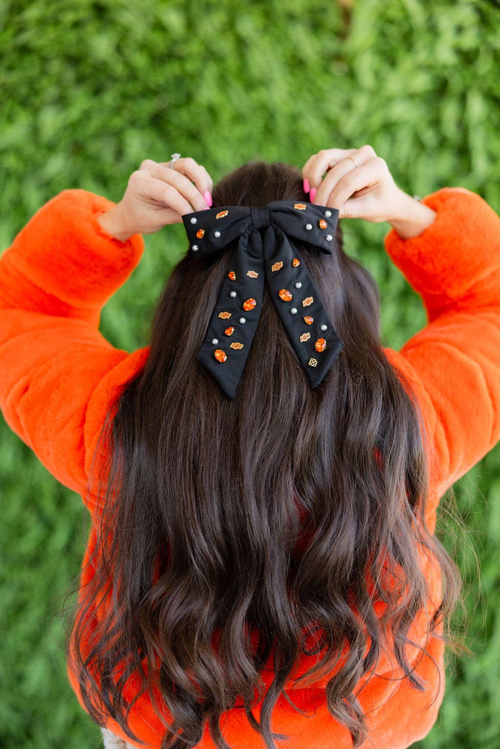 Oklahoma State Black Bow Barrette
