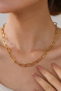 STAINLESS STEEL WATERPROOF TARNISH FREE NECKLACE | PAPERCLIP