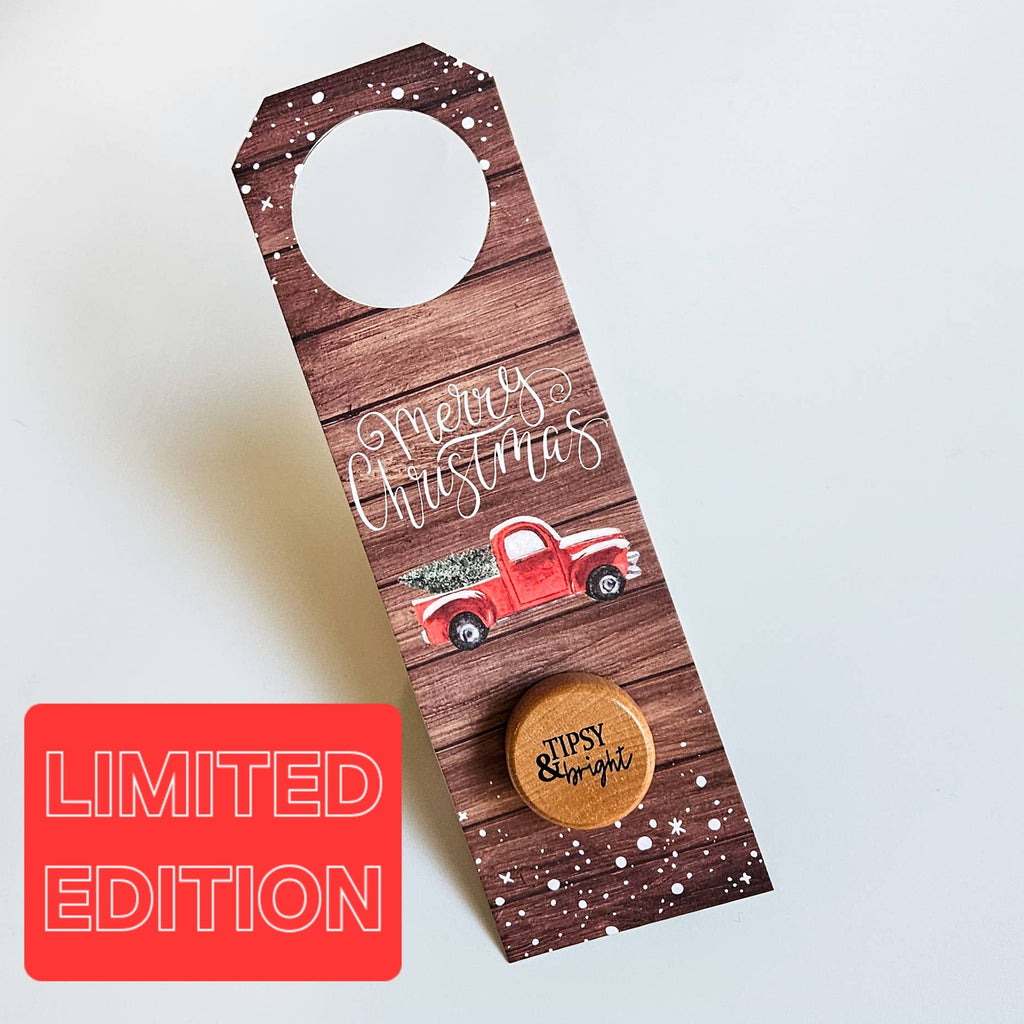 Christmas Wine Bottle Gift Tag & Stopper