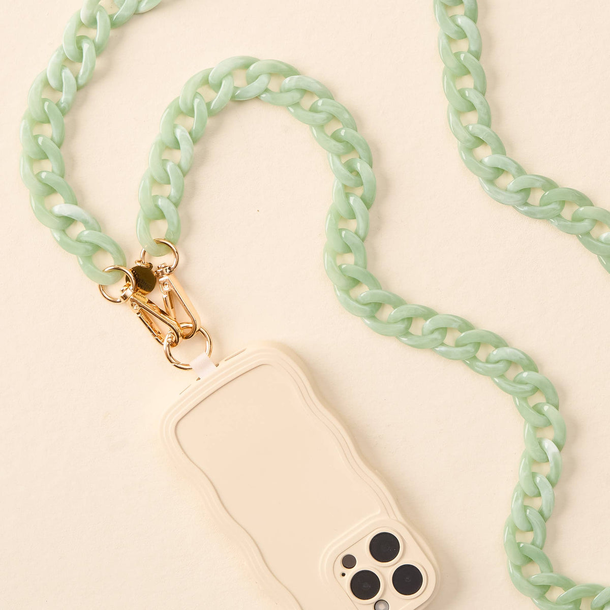 Hold the Phone Crossbody Chain-Marble Seafoam