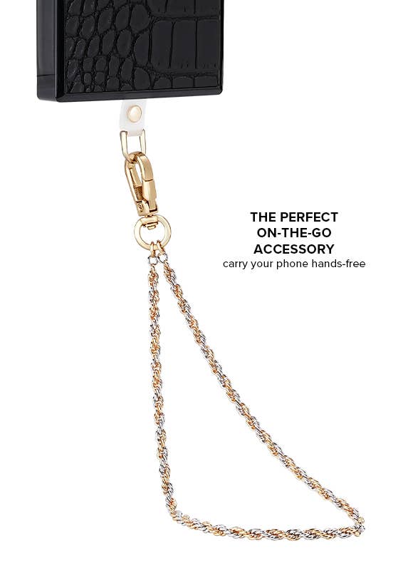 Two-Tone Gold & Silver Rope Chain Phone Charm