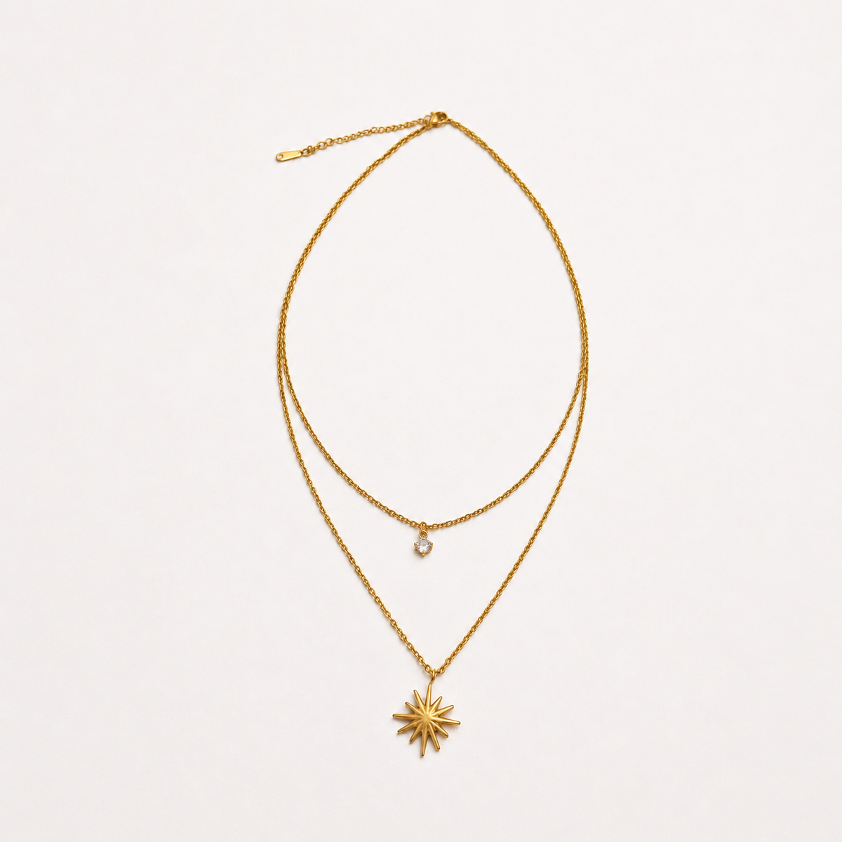18K STAINLESS STEEL TARNISH FREE LAYERED NECKLACE | 40NK9538: GOLD