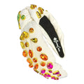 Adult Size Ivory Headband with Rainbow Gradient Hand-Sewn Crystals: Required In-Store Price: $75