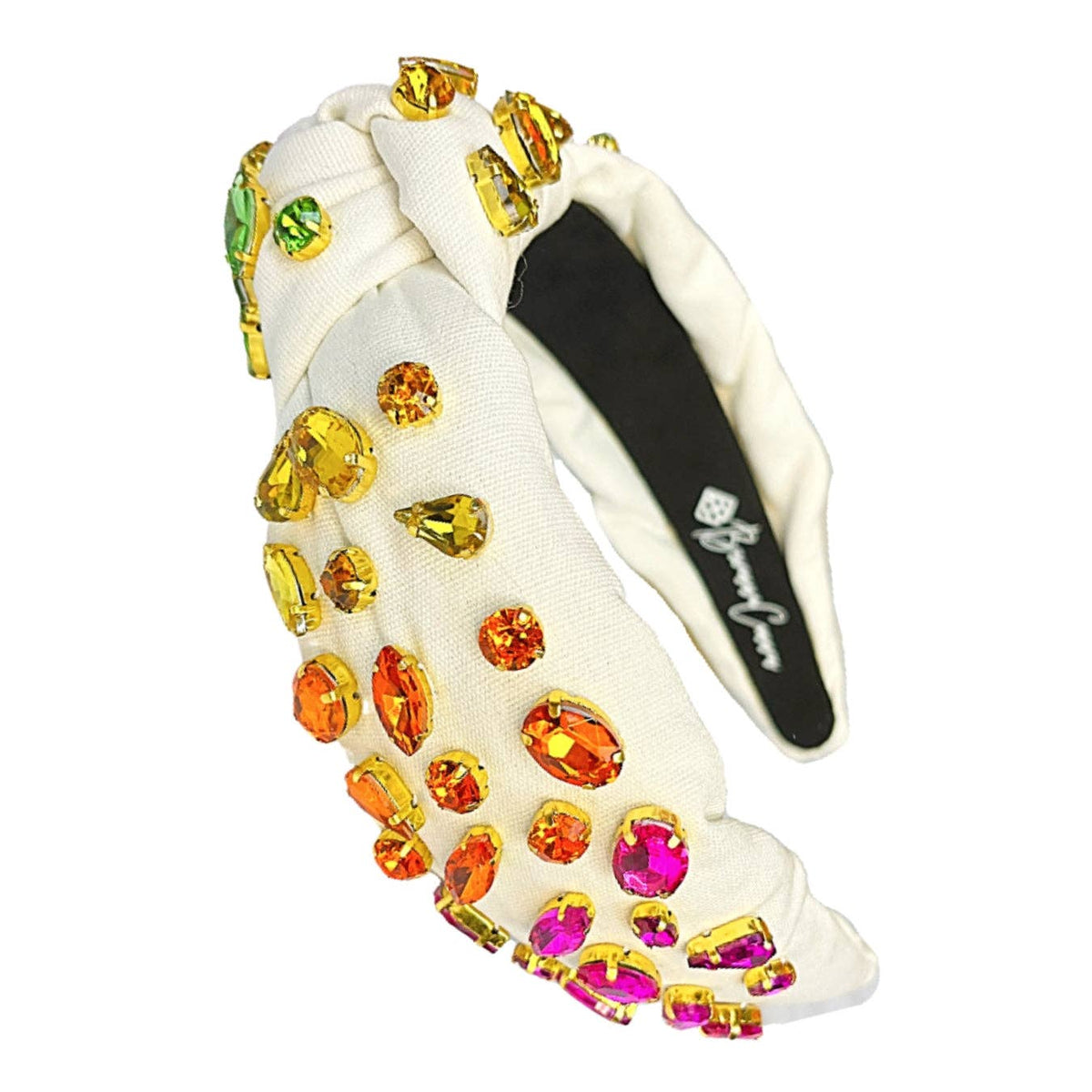 Adult Size Ivory Headband with Rainbow Gradient Hand-Sewn Crystals: Required In-Store Price: $75