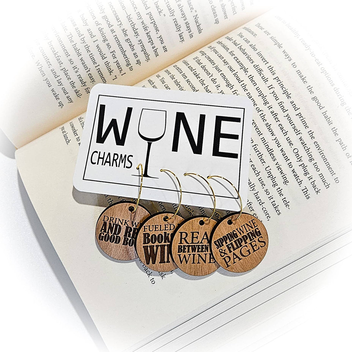 Wine & Books Wine Charms