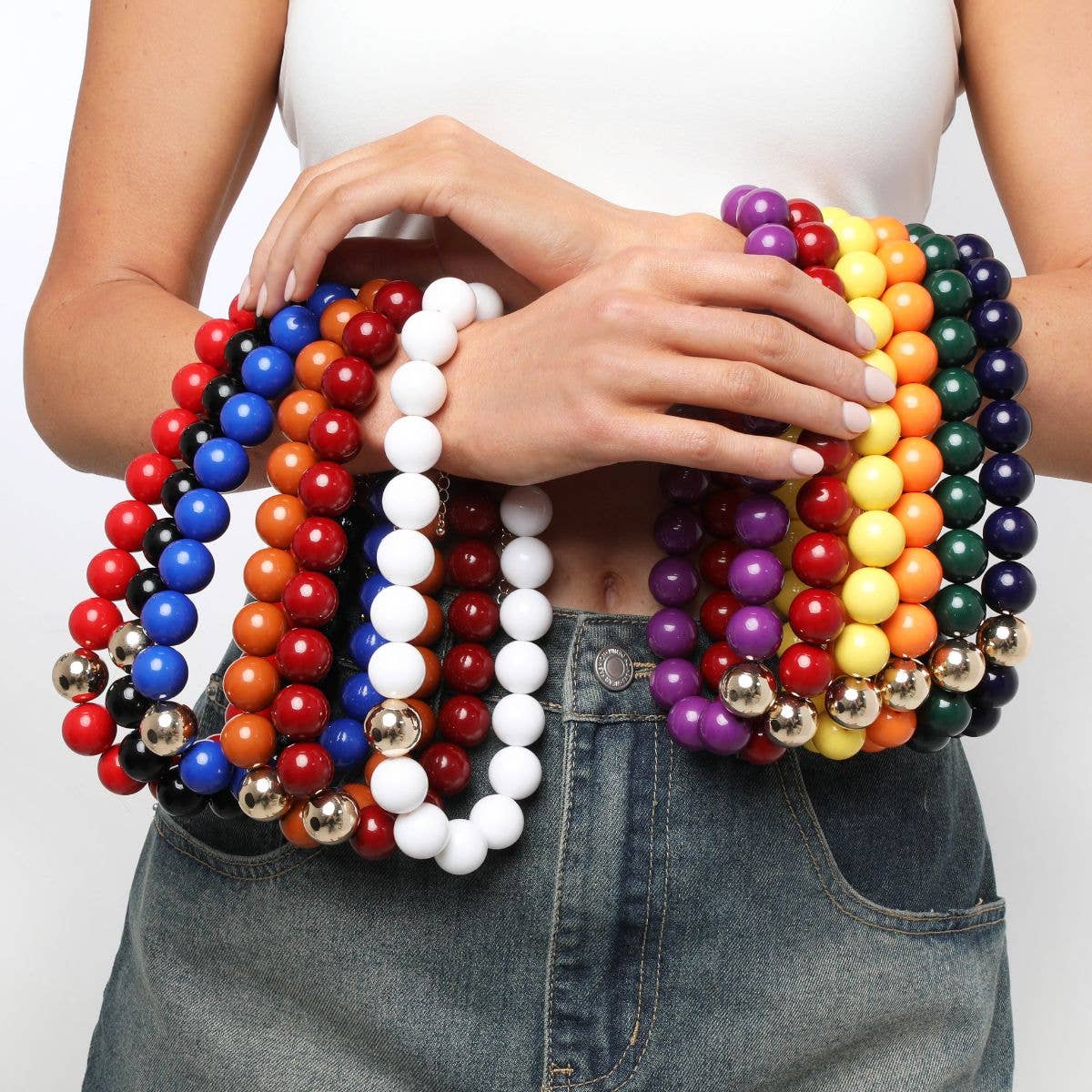Marjorie Game Day Beaded Necklace: Orange