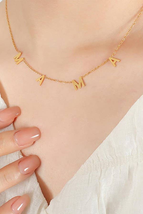 STAINLESS STEEL WATERPROOF TARNISH FREE NECKLACE | 40NK321: Gold