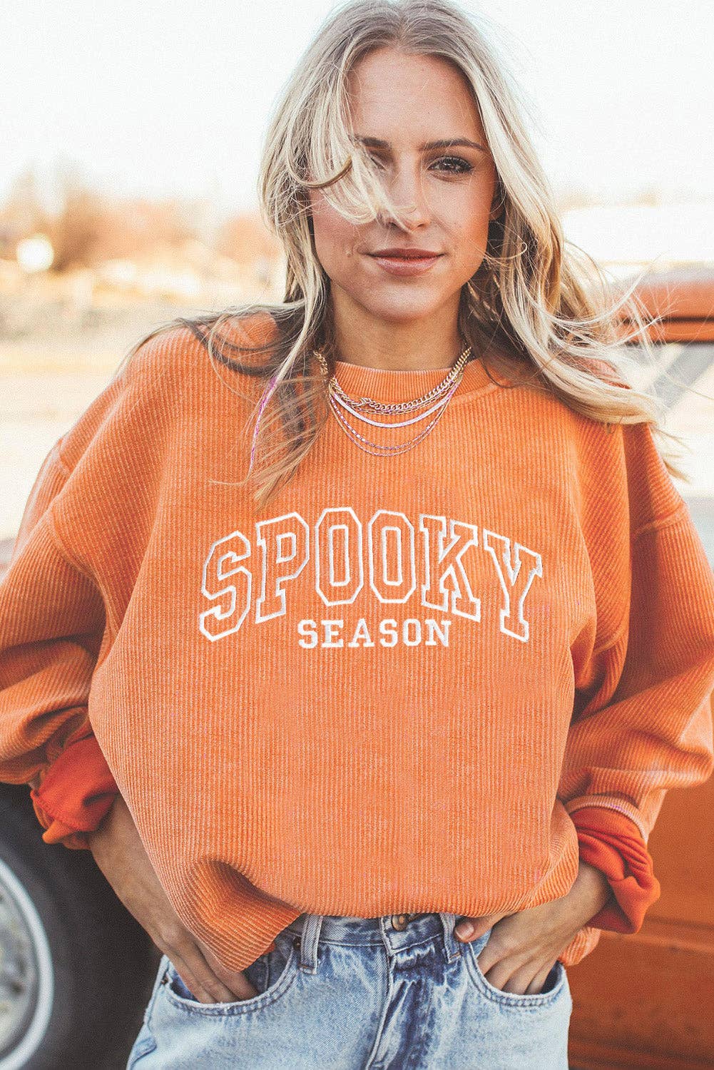 SPOOKY SEASON Twisted Ribbed Sweatshirt
