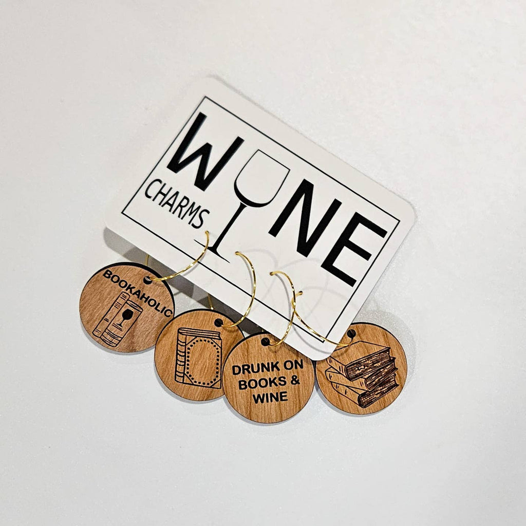 Bookaholic Wine Charms