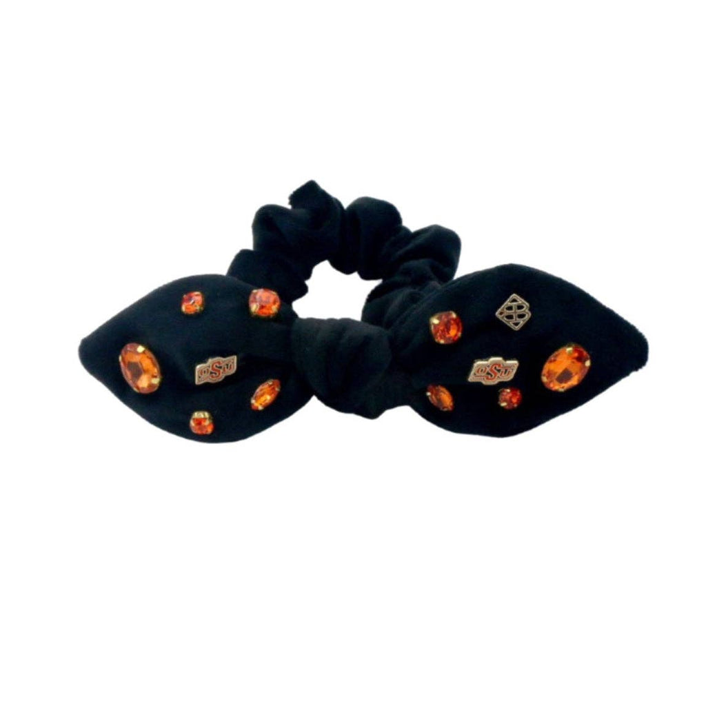 Oklahoma State University Black Logo Bow Scrunchie