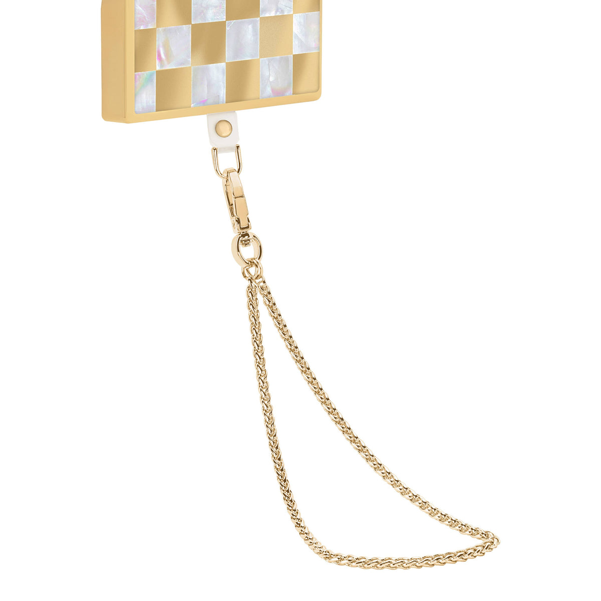 Gold Wheat Braid Chain Phone Charm