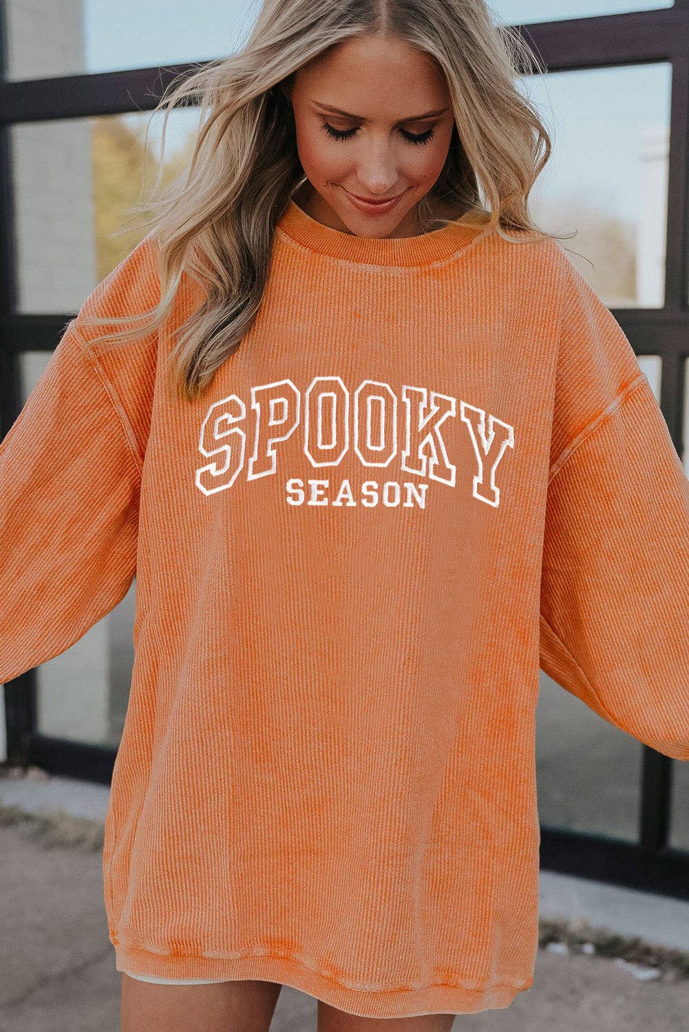 SPOOKY SEASON Twisted Ribbed Sweatshirt