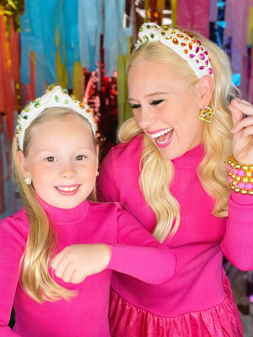 Adult Size Ivory Headband with Rainbow Gradient Hand-Sewn Crystals: Required In-Store Price: $75
