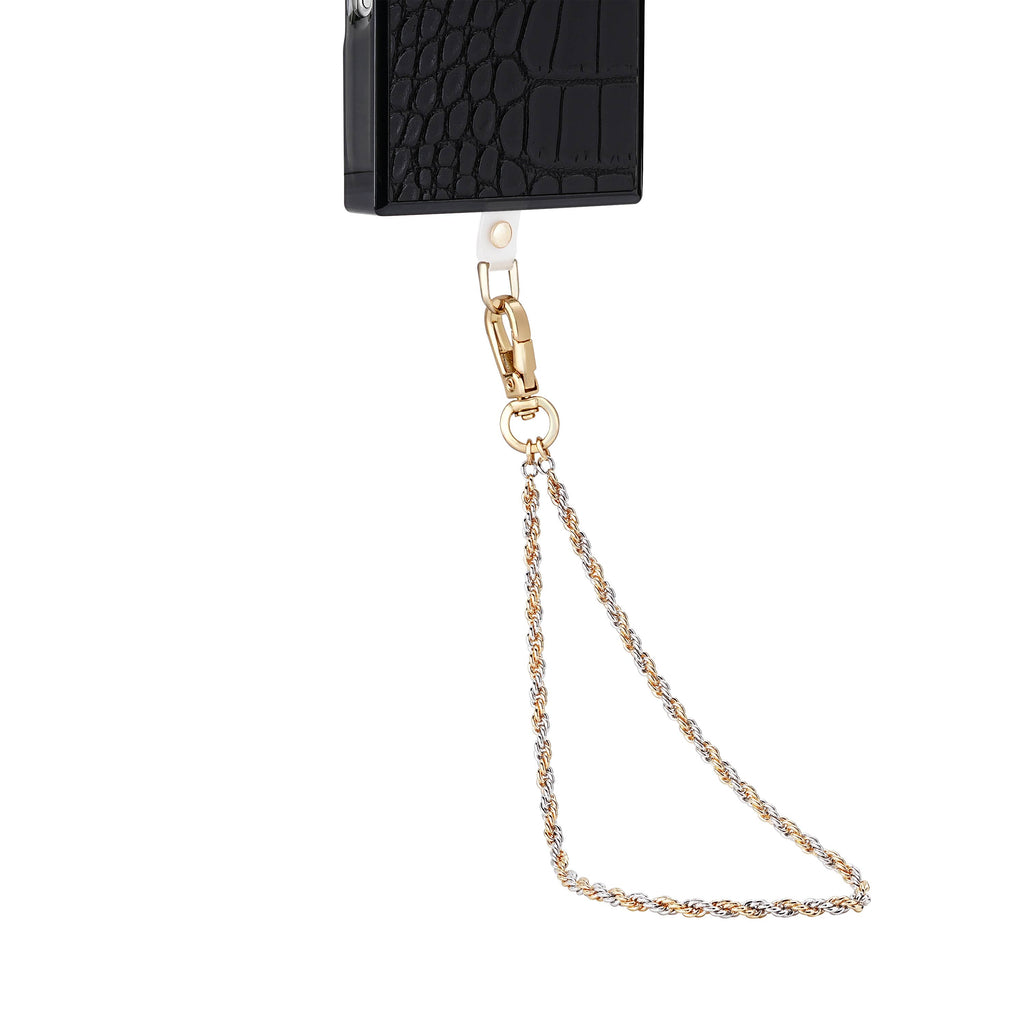 Two-Tone Gold & Silver Rope Chain Phone Charm