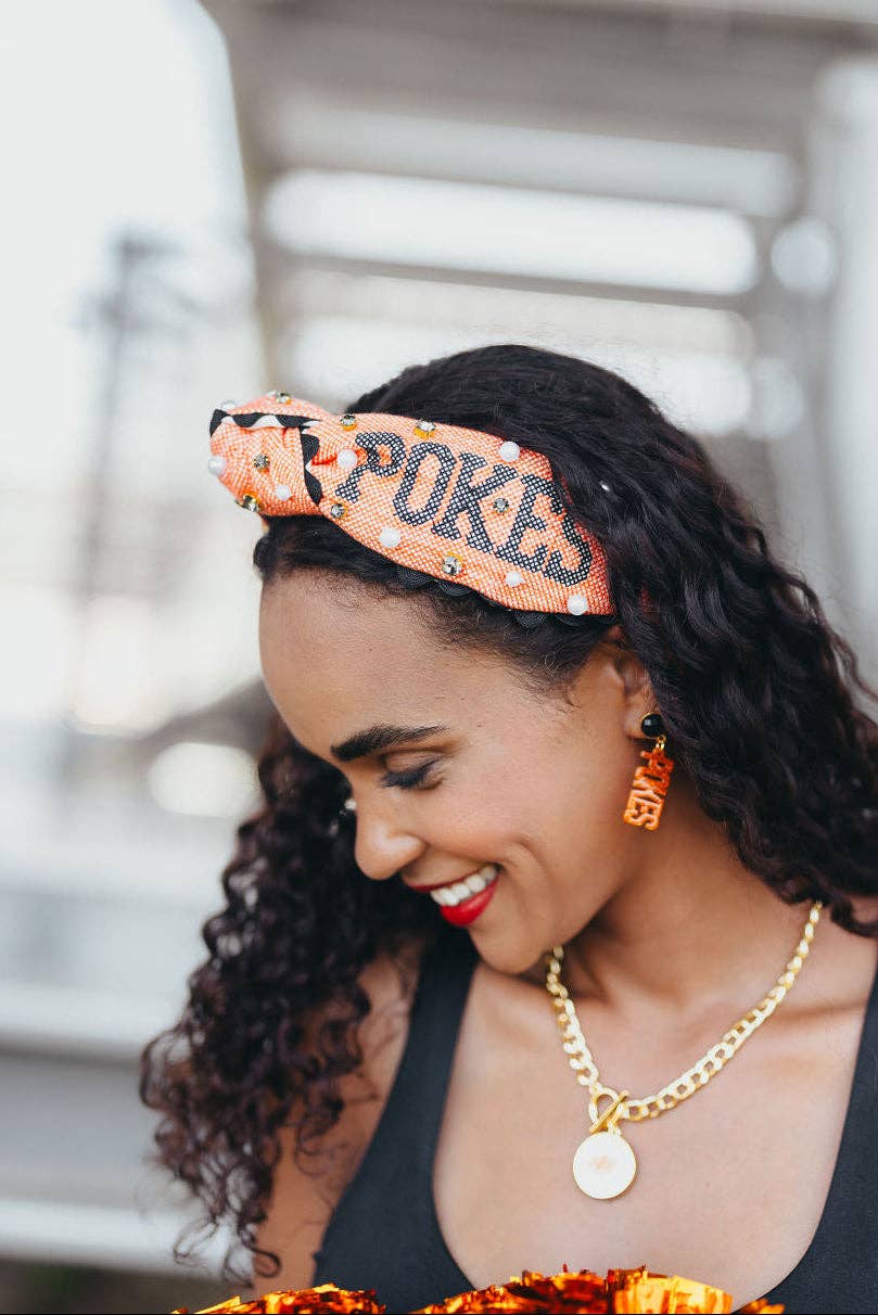 Oklahoma State Adult Size POKES Cross Stitch Headband
