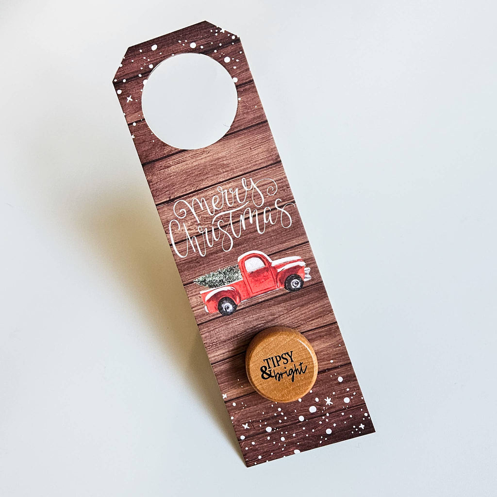 Christmas Wine Bottle Gift Tag & Stopper