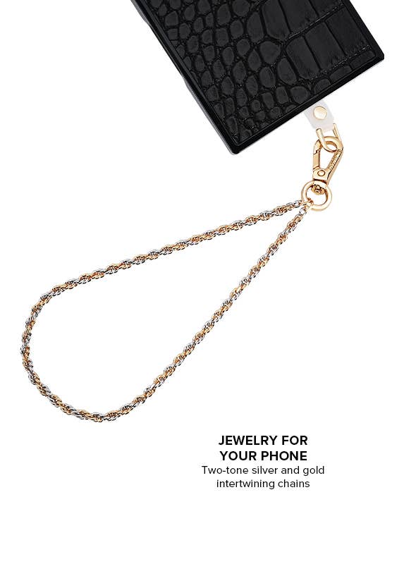 Two-Tone Gold & Silver Rope Chain Phone Charm