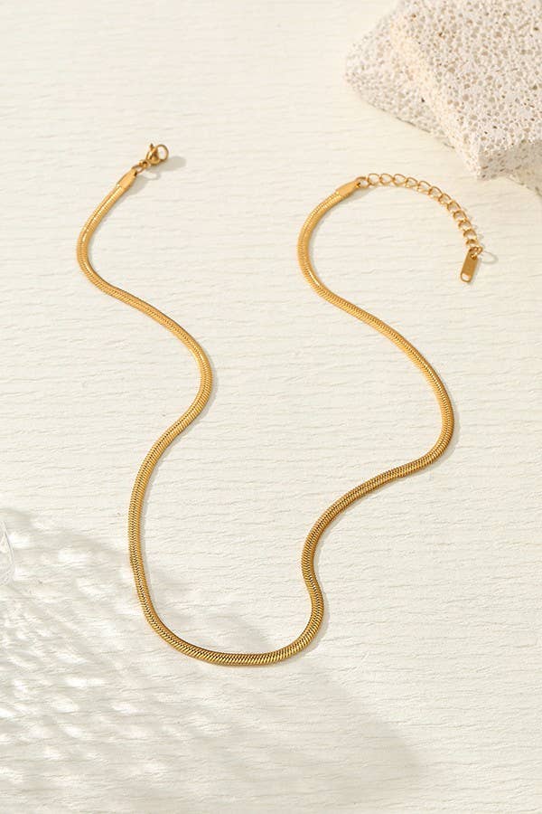STAINLESS STEEL WATERPROOF TARNISH FREE NECKLACE HERRINGBONE