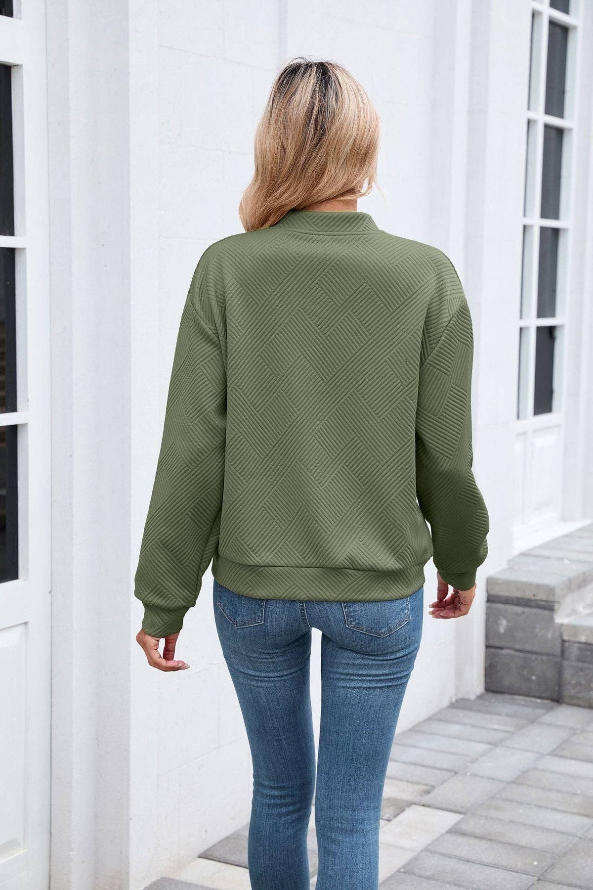 Quilted Bomber Jacket Green
